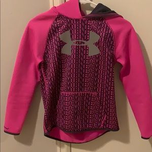 One hot pink under armour sweatshirt